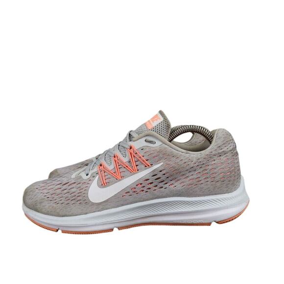 Nike Shoes Womens 9 Athletic Trainer Zoom Winflo 5 Running Comfort Grey Orange - Picture 3 of 14